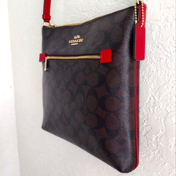 Coach Women's Mini Rowan File Top Zip Crossbody Bag in Signature Canvas C1554 - Picture 7 of 15